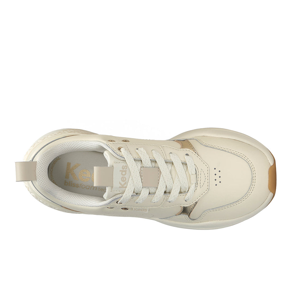 Women's Cross City Trainer Leather Sneaker Egret/Champagne