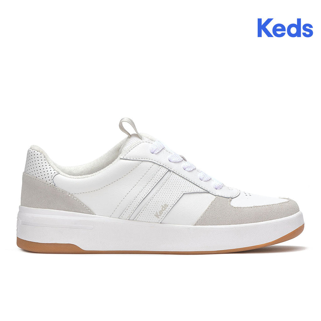 Women's The Court II Leather/Suede Sneaker White/Grey