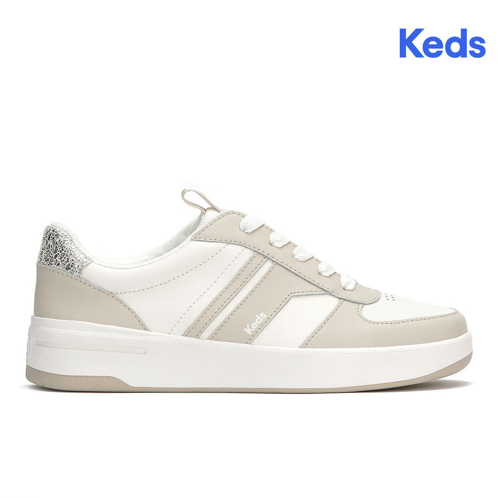 Women's The Court II Leather Sneaker Oatmeal/Silver