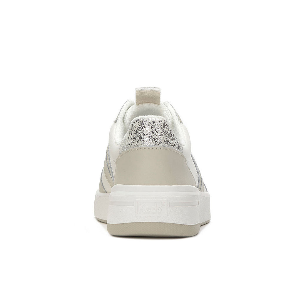 Women's The Court II Leather Sneaker Oatmeal/Silver