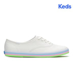 Womens Champion Leather Foxing Stripe Sneaker Snow White