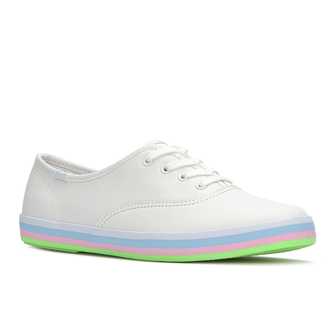 Womens Champion Leather Foxing Stripe Sneaker Snow White