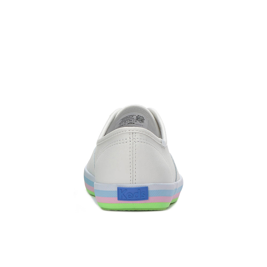 Womens Champion Leather Foxing Stripe Sneaker Snow White