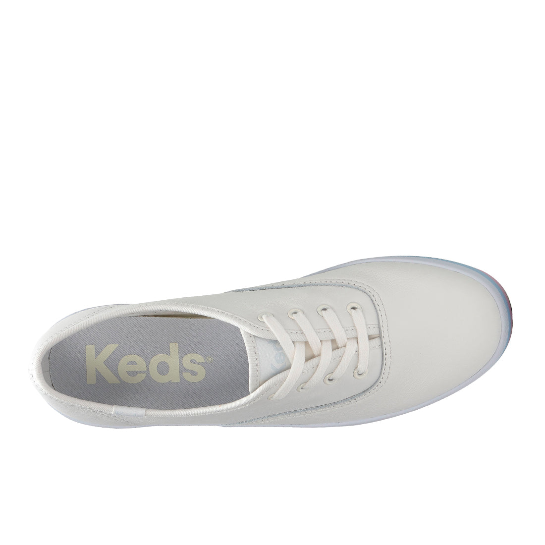 Womens Champion Leather Foxing Stripe Sneaker Snow White