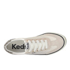 Women's Jump Kick T-Toe Leather/Suede Hair Calf Heel Sneaker Snow White/Cream/Black