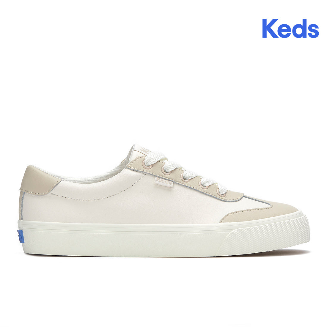 Women's Jump Kick T-Toe Leather Sneaker Snow White/Oatmeal