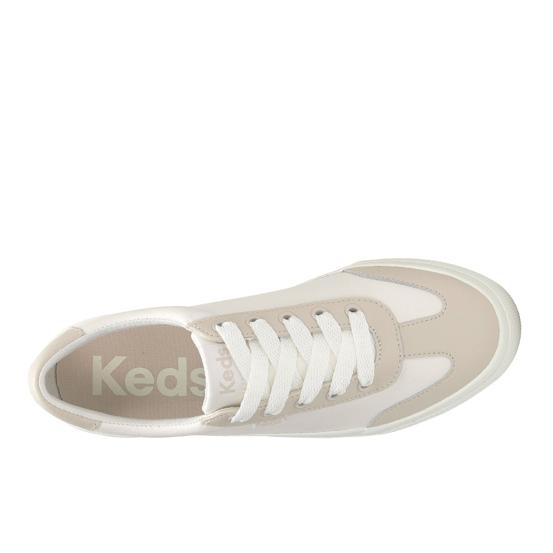 Women's Jump Kick T-Toe Leather Sneaker Snow White/Oatmeal