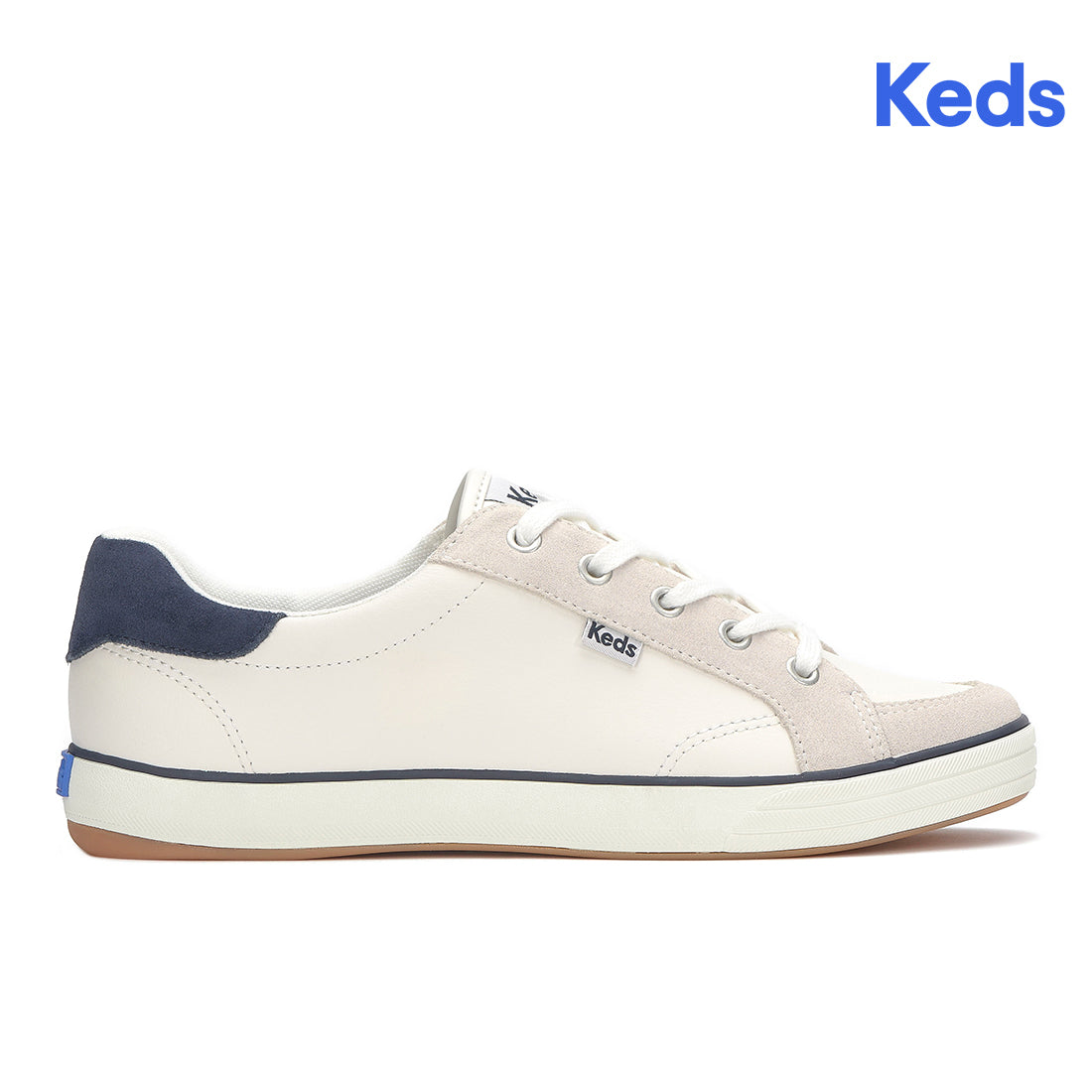 Women's Center III Leather/Suede Sneaker Snow White/Navy