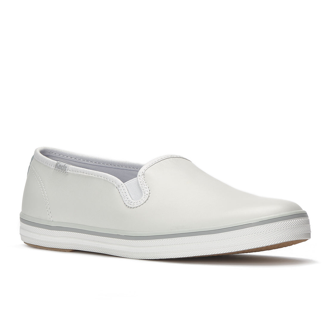 Keds Champion Slip Leather Foxing Stripe Sneaker Snow White