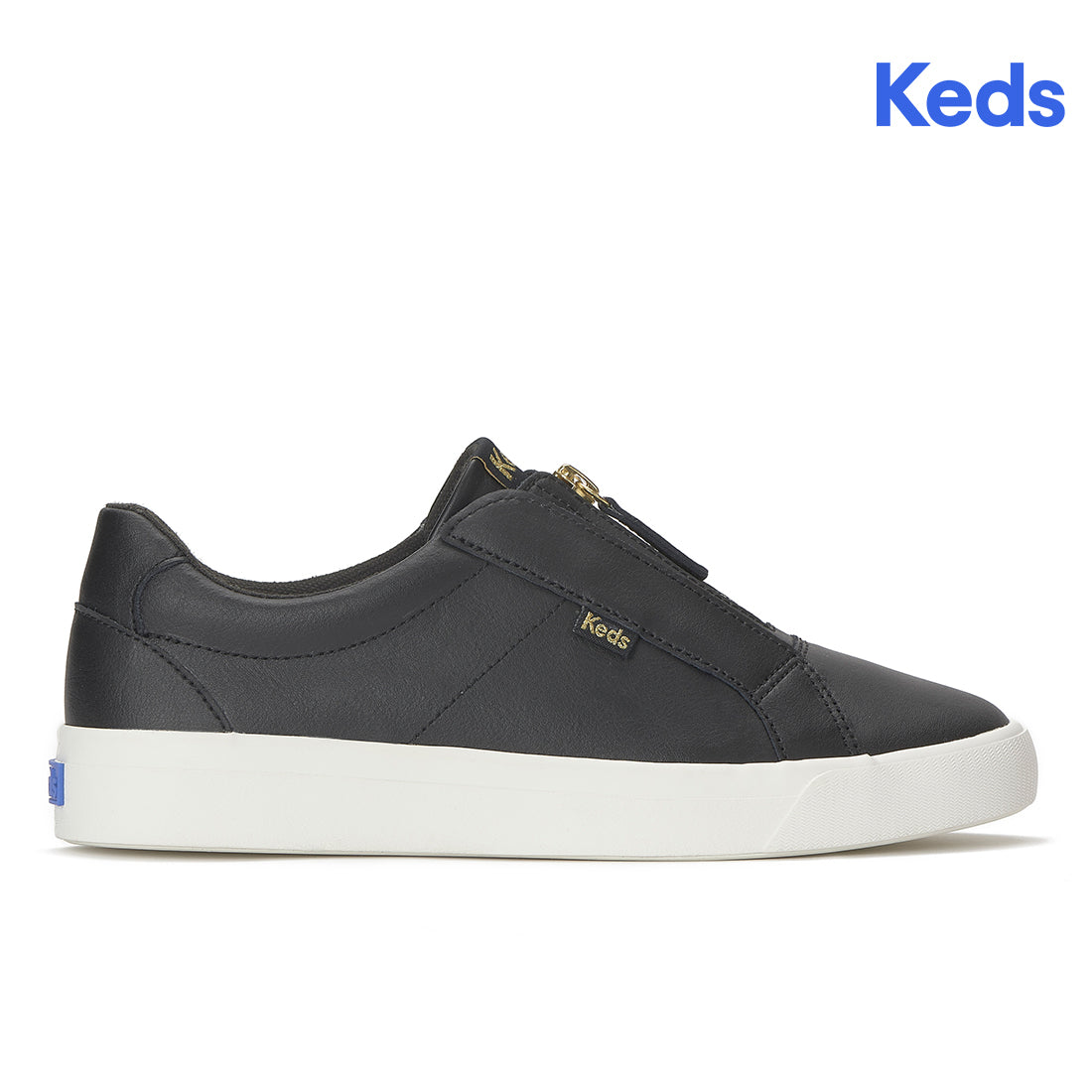 Keds Pursuit Zip Leather Sneaker Black