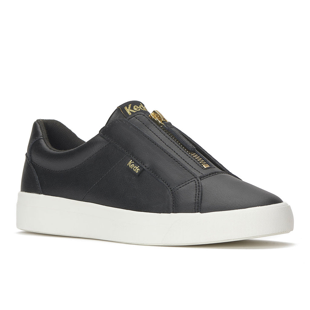 Keds Pursuit Zip Leather Sneaker Black