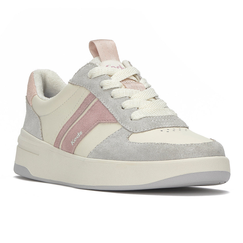 Keds The Court II Leather/Suede Egret/Blush/Grey