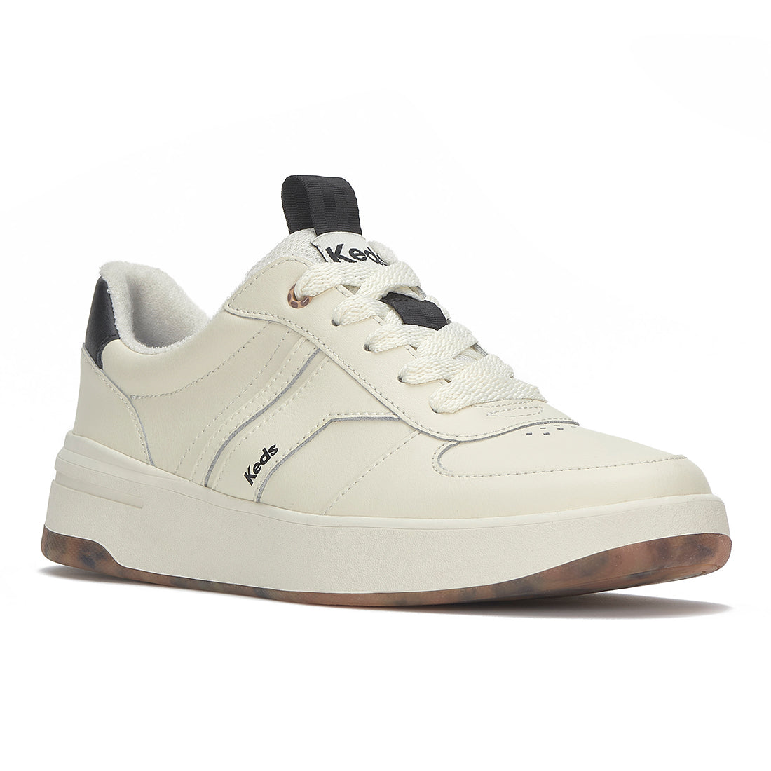 Keds The Court II Leather Pop Outsole Egret/Tan/Black