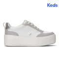 Keds Skyler II Leather Metallic Heel White/Grey/Silver