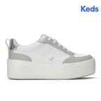 Keds Skyler II Leather Metallic Heel White/Grey/Silver