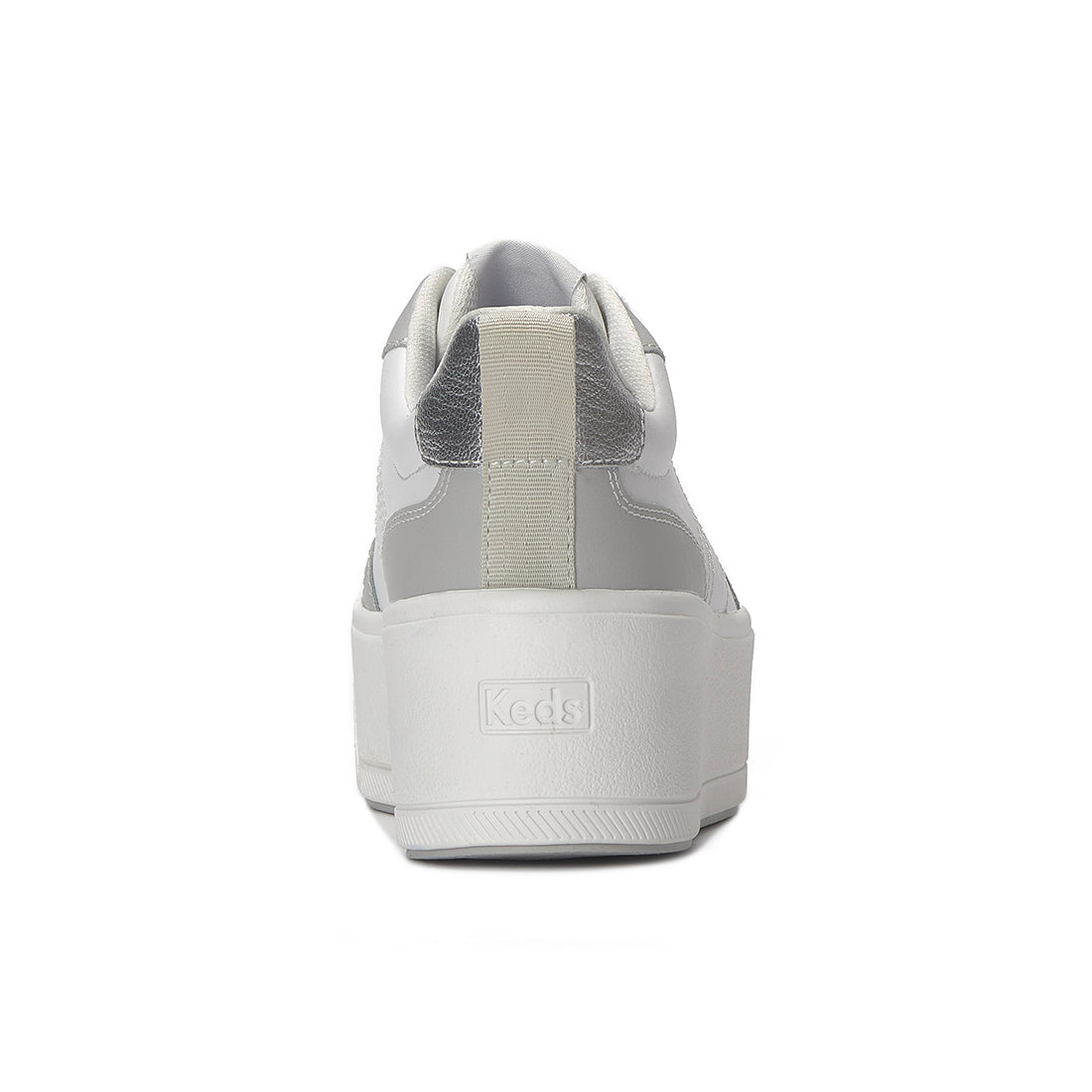 Keds Skyler II Leather Metallic Heel White/Grey/Silver