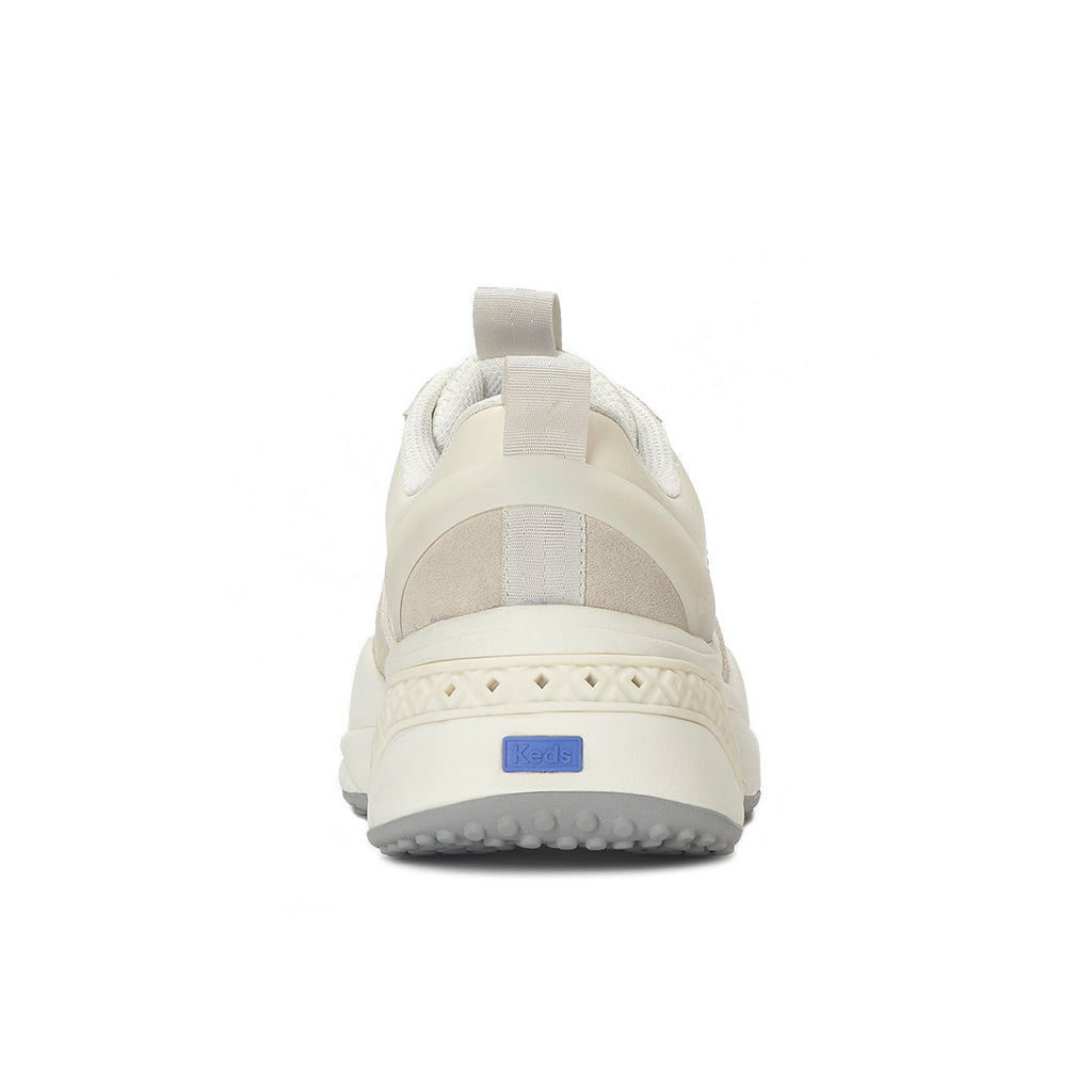 Keds Cross City Trainer Leather/Suede Ticking Stripe Lace Egret/Oatmeal