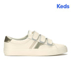 Keds Jump Kick V Leather Retro Logo Egret/Champagne