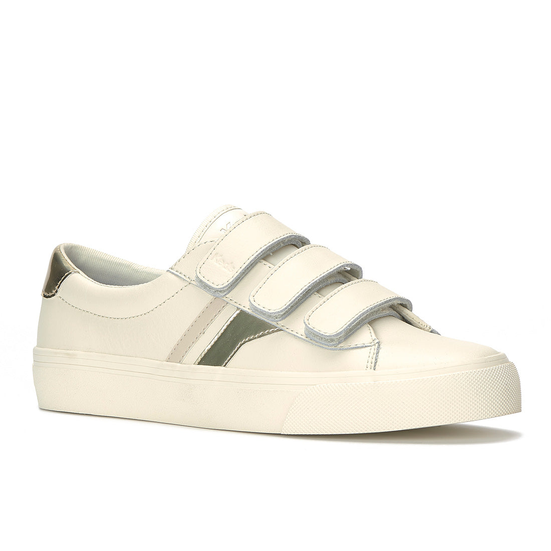 Keds Jump Kick V Leather Retro Logo Egret/Champagne