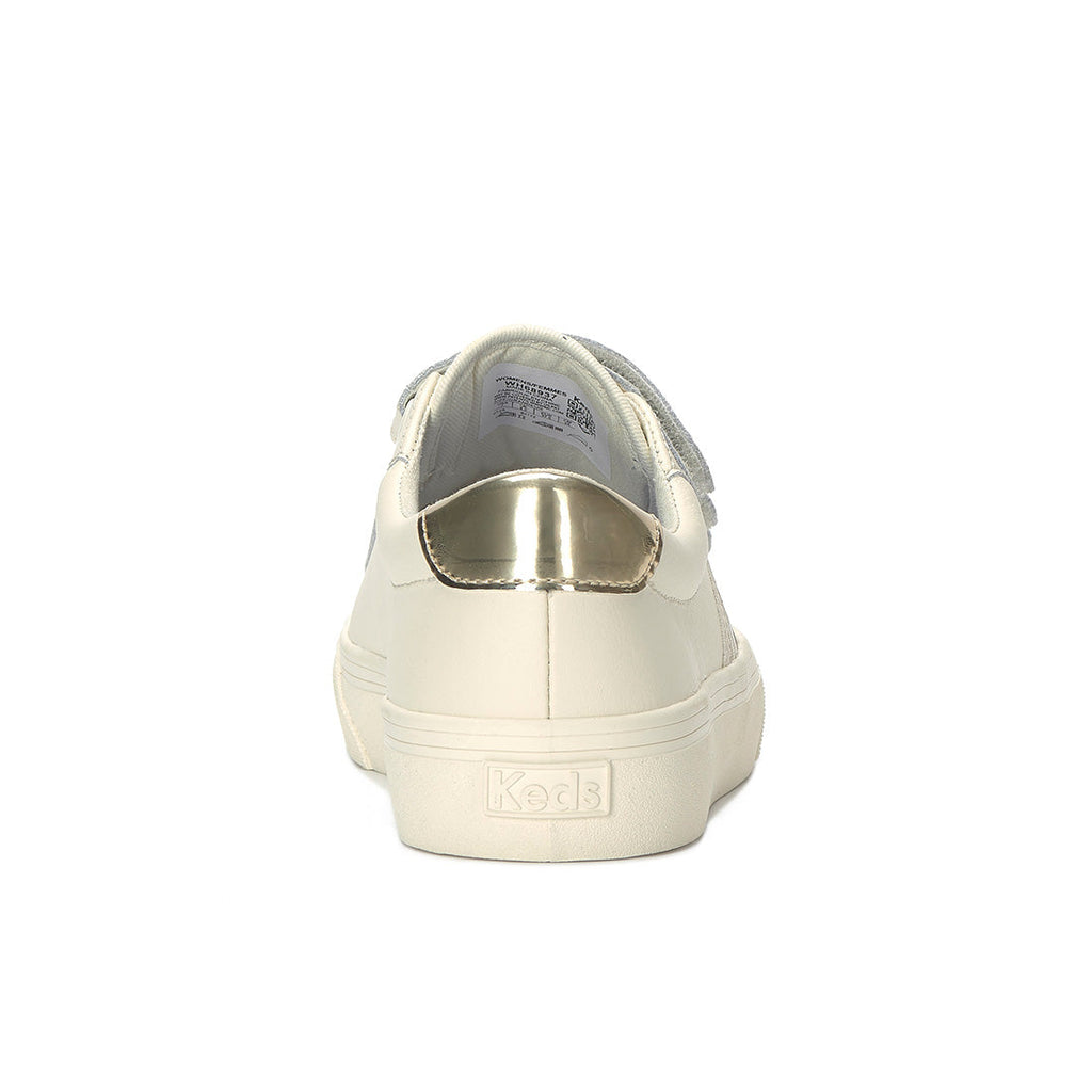 Keds Jump Kick V Leather Retro Logo Egret/Champagne