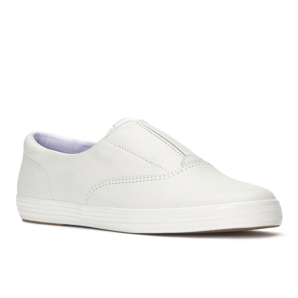 Keds Champion Round Toe Slip Sneaker Leather White