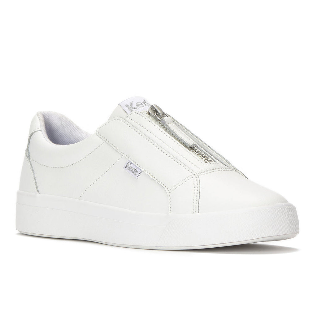 Keds Pursuit Zip Leather Sneaker White
