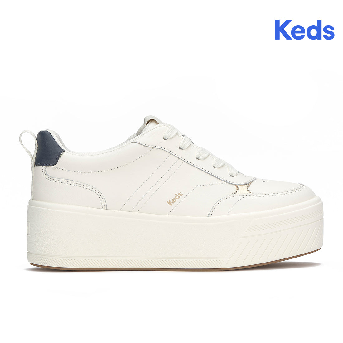 Keds Skyler II Leather Snow White/Blueberry/Light Gold