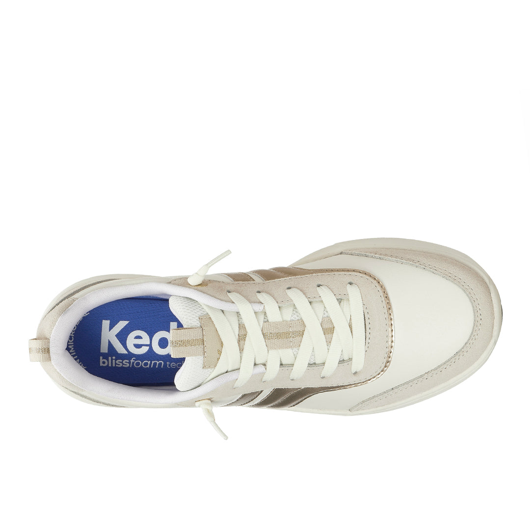Women's Blisswalk Ubal Leather/Suede Snow White/Oatmeal/Gold Sneaker