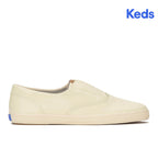 Women's Keds Champion Round Toe Slip Leather Parchment Sneaker