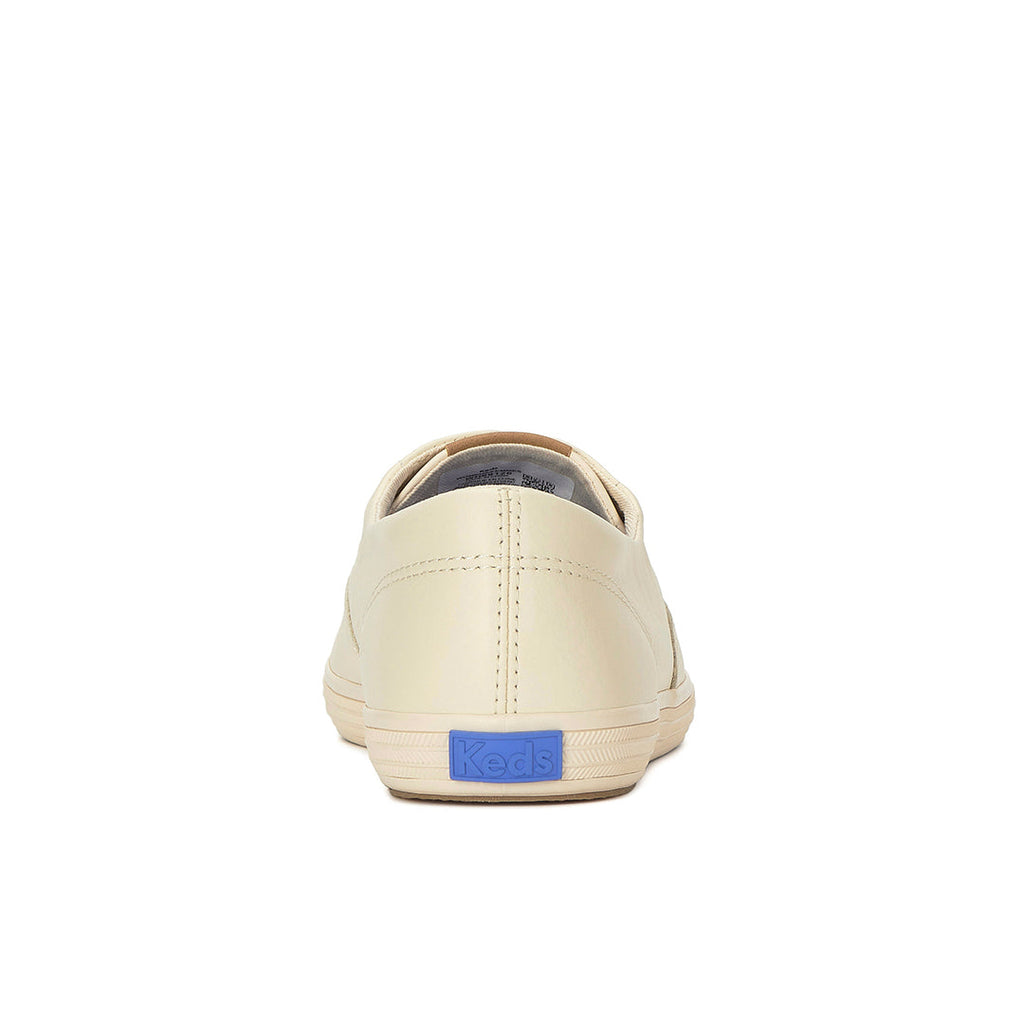 Women's Keds Champion Round Toe Slip Leather Parchment Sneaker