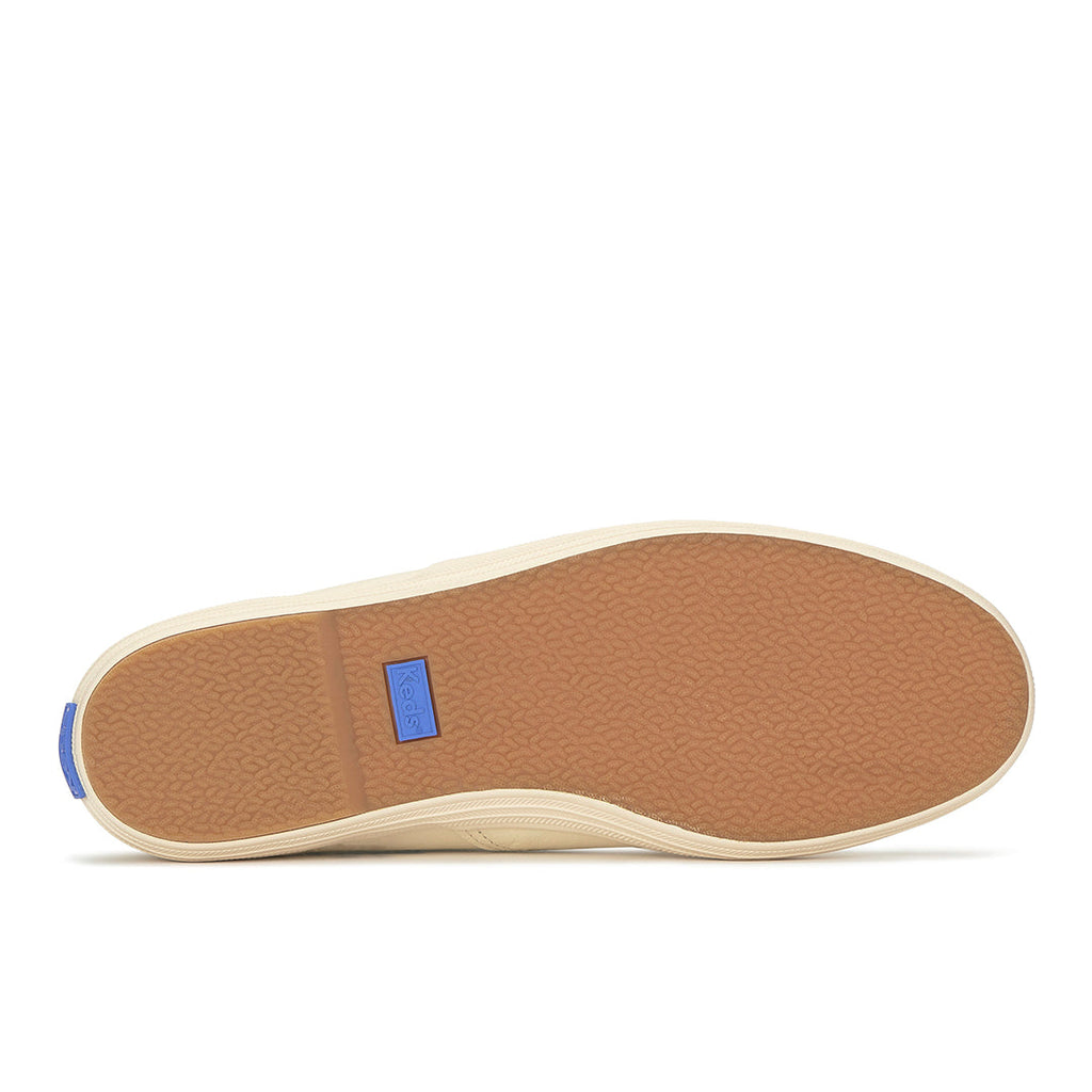 Women's Keds Champion Round Toe Slip Leather Parchment Sneaker