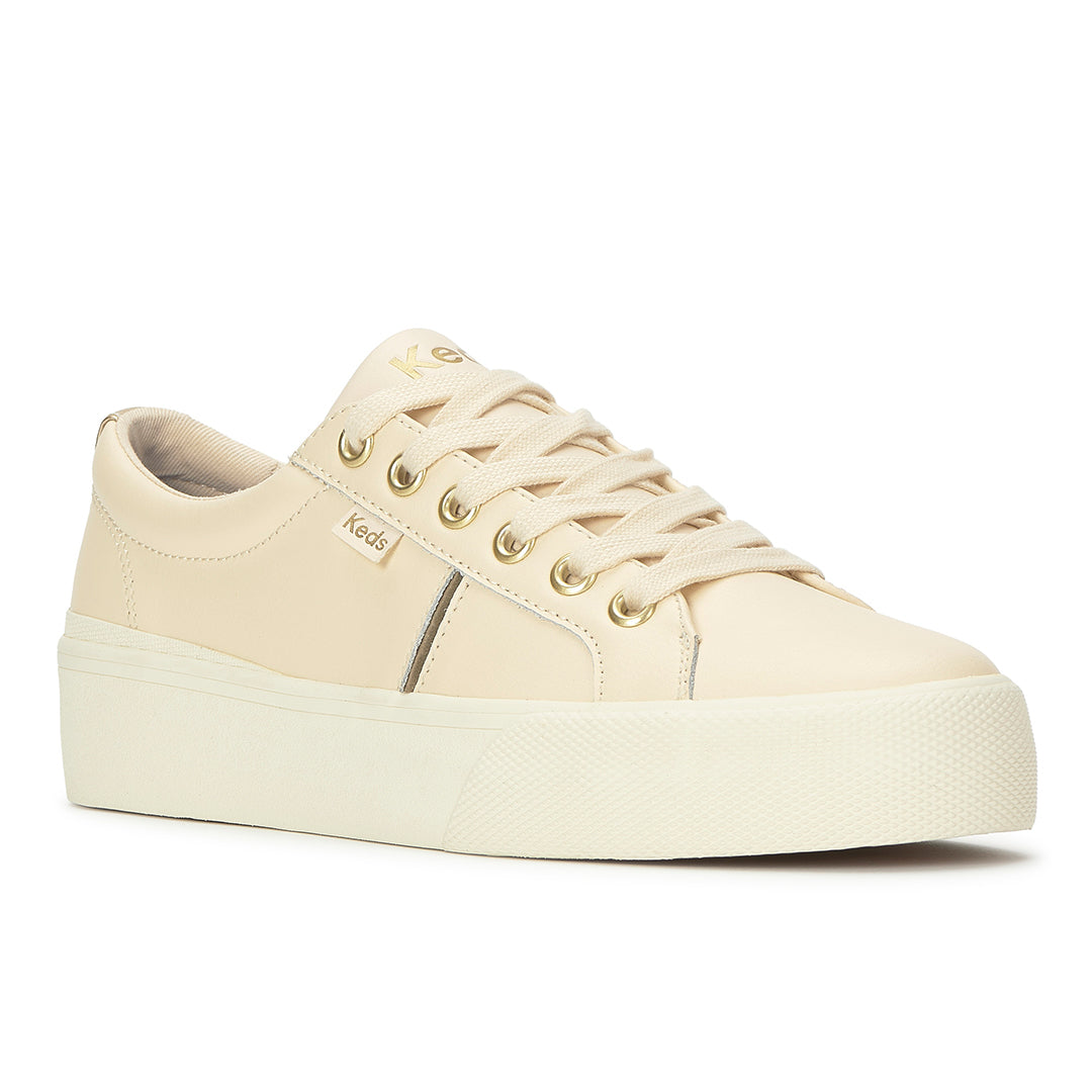 Women's Jump Kick Duo Leather Parchment/Gold Sneaker
