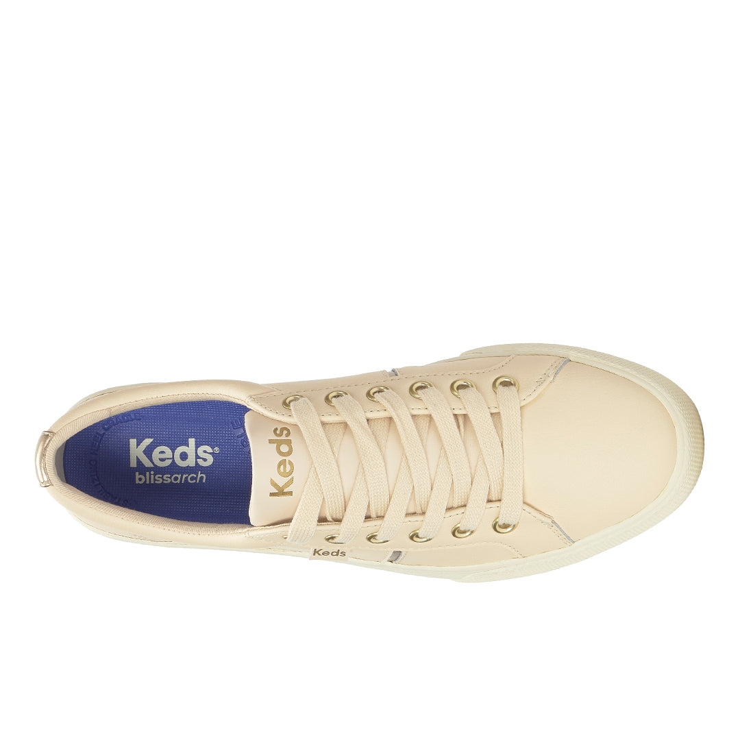 Women's Jump Kick Duo Leather Parchment/Gold Sneaker