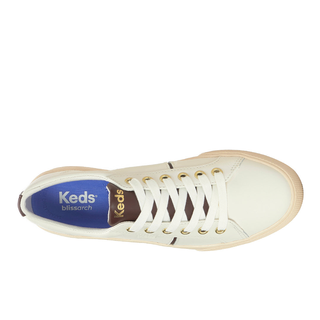 Women's Jump Kick Duo Leather Snow White/Chocolate Sneaker