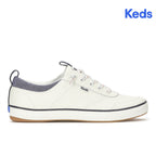 Women's Center III Slip On Leather Nautical Snow White/Navy Sneaker