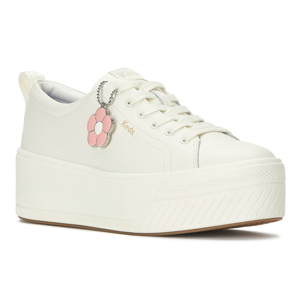 Women's Skyler Leather Daisy Charm Snow White Sneaker