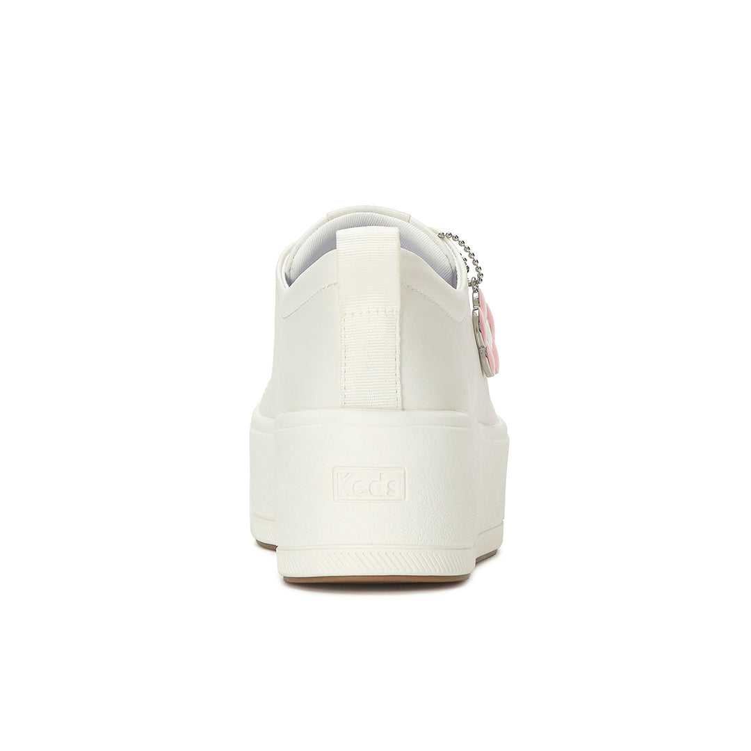 Women's Skyler Leather Daisy Charm Snow White Sneaker