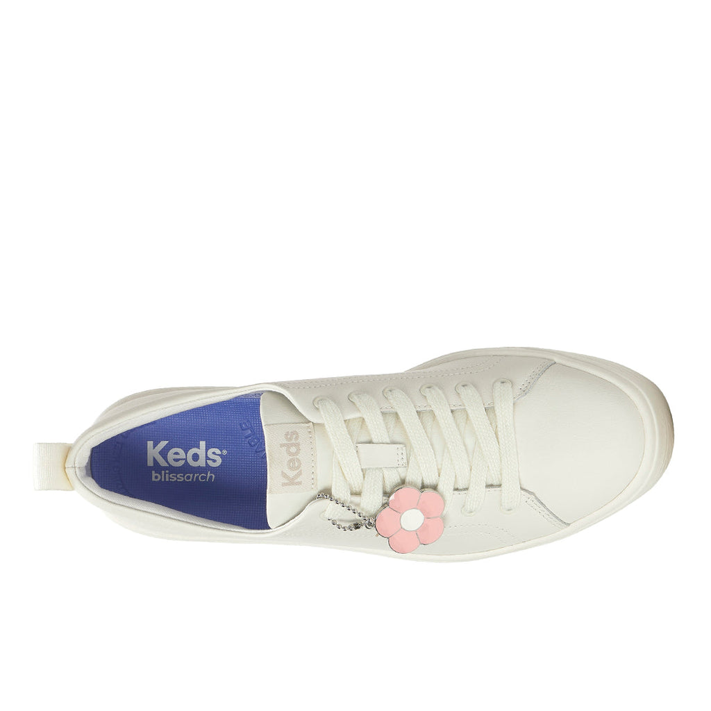 Women's Skyler Leather Daisy Charm Snow White Sneaker