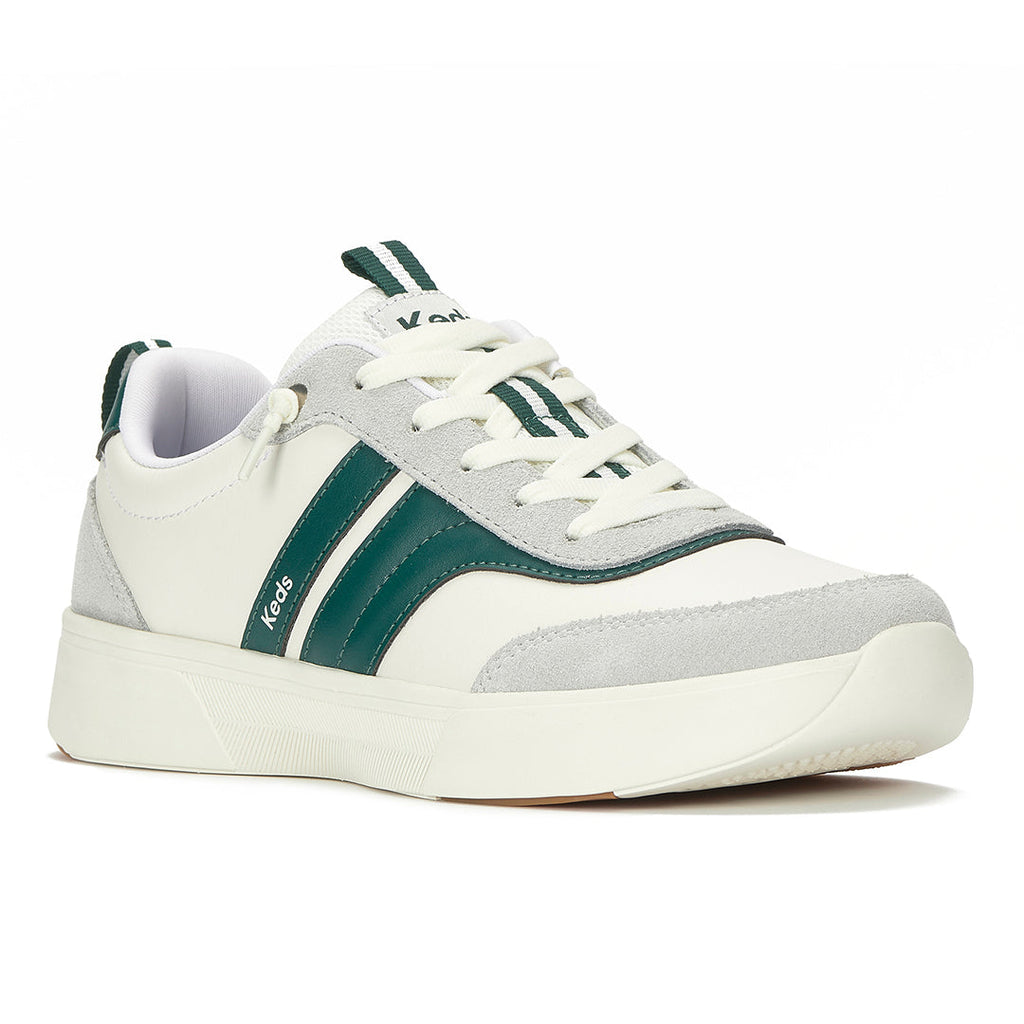 Women's Blisswalk Ubal Leather/Suede Snow White/Light Grey/Forest Green Sneaker