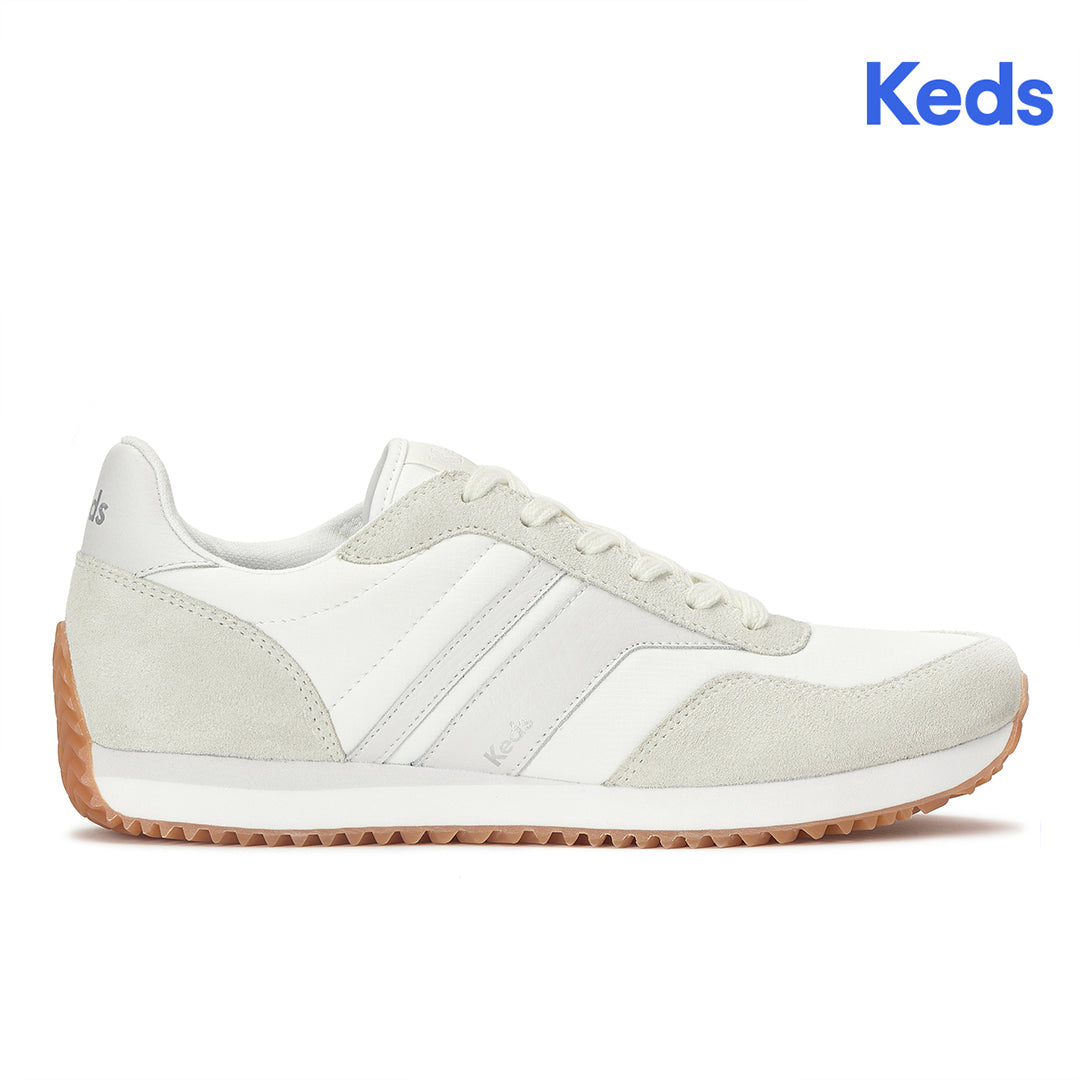 Women's Rena Nylon/Suede Snow White/Gold Sneaker