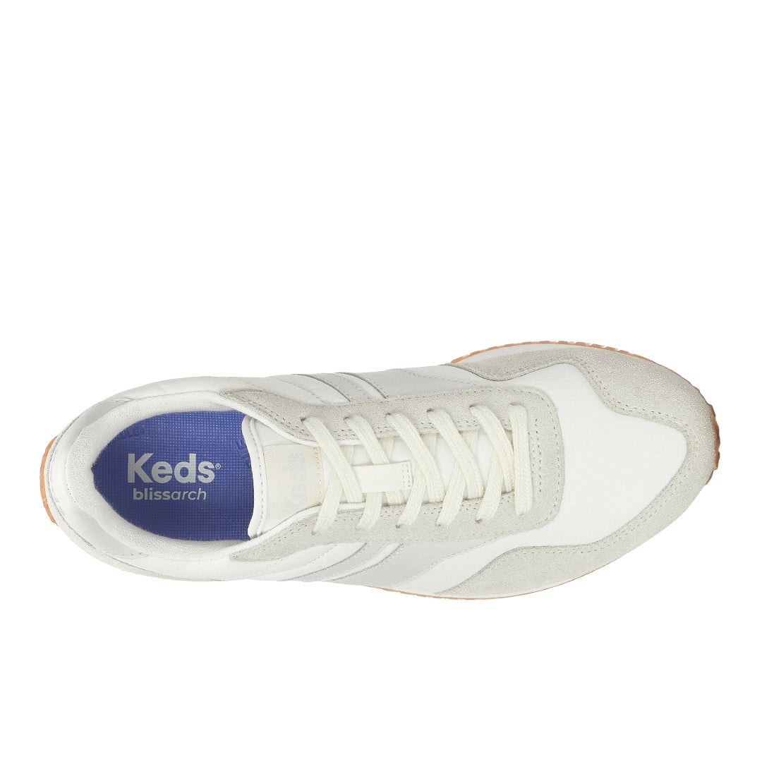 Women's Rena Nylon/Suede Snow White/Gold Sneaker