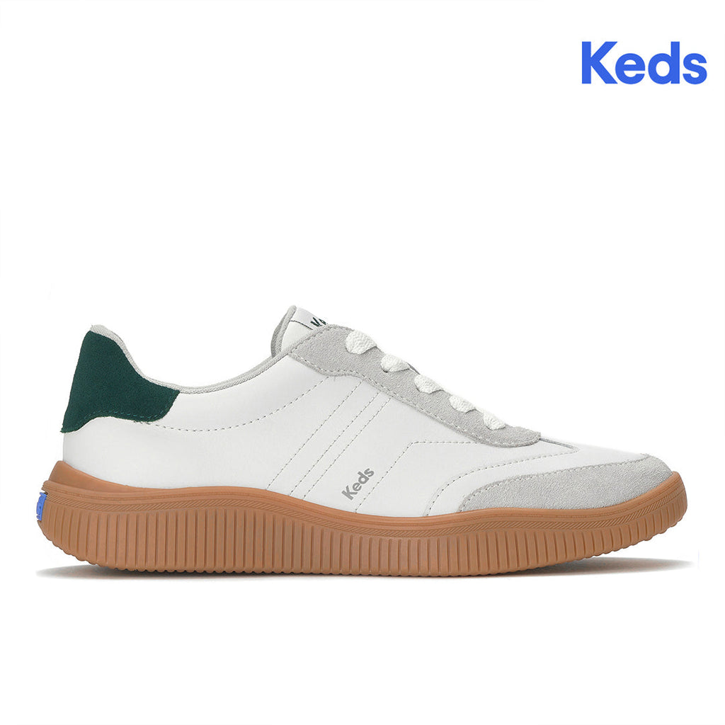 Women's Contest Leather/Suede Light Grey/Forest Green Sneaker