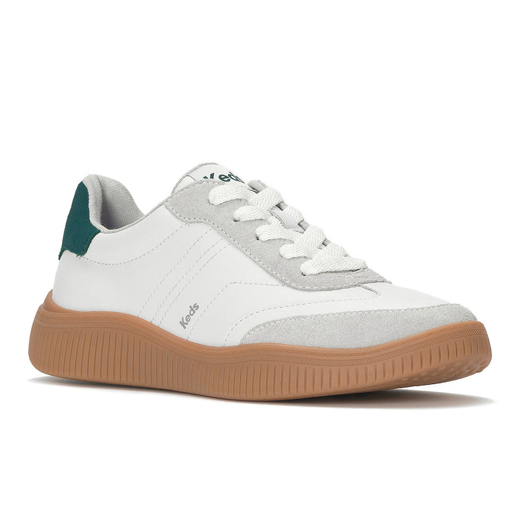 Women's Contest Leather/Suede Light Grey/Forest Green Sneaker