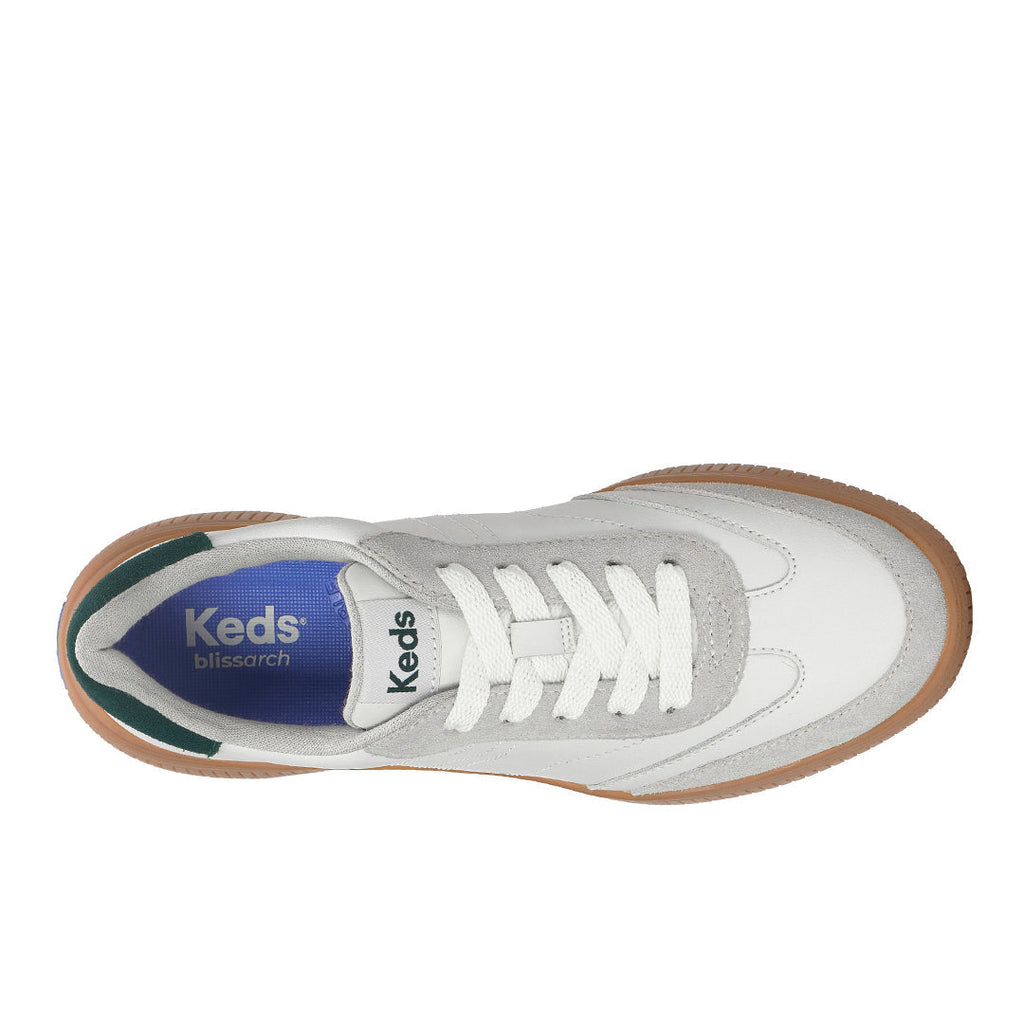 Women's Contest Leather/Suede Light Grey/Forest Green Sneaker