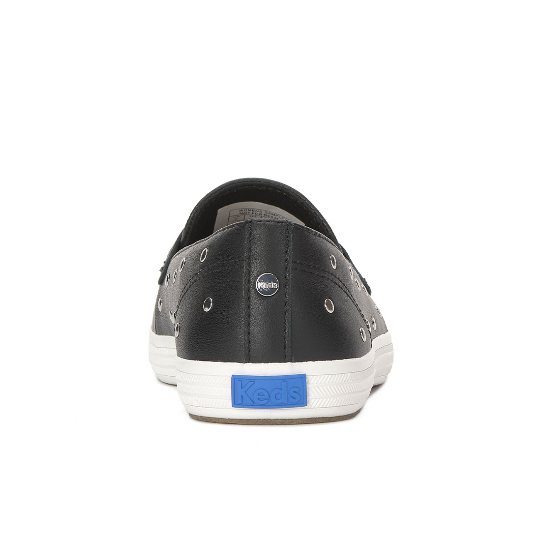 Womens Keds Square Toe Loafer Leather Studs Black/Silver Sneakers